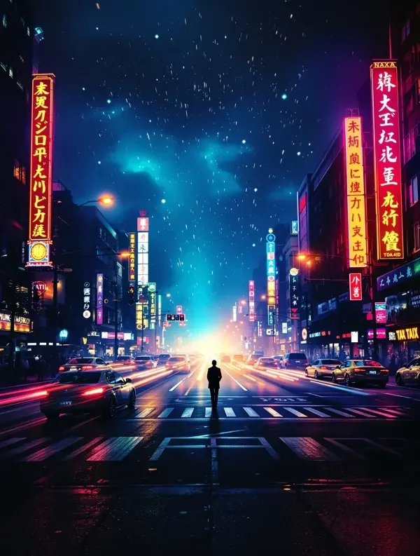 霓虹夜行档案短剧封面海报，悬疑题材
