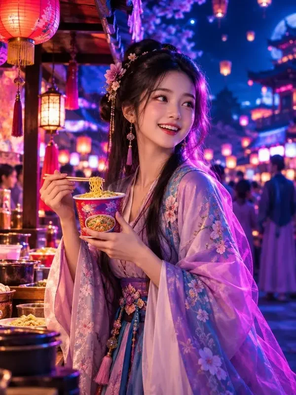 我在古代开夜宵摊短剧封面海报，穿越重生题材